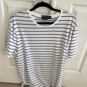 Polo by Ralph Lauren Navy and White Striped Tee